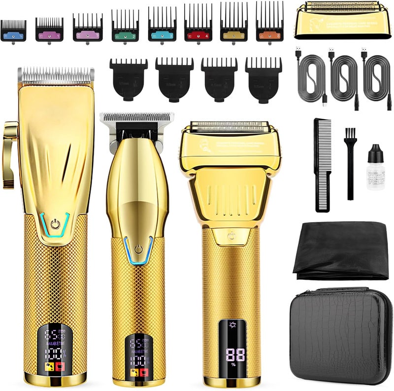 Hair Clippers for Men Professional Cordless Beard Trimmer 3 in 1 Clippers and Trimmers and Electric Razor Shaver Set with Bag Mens Hair Clippers for Hair Cutting Family Barber