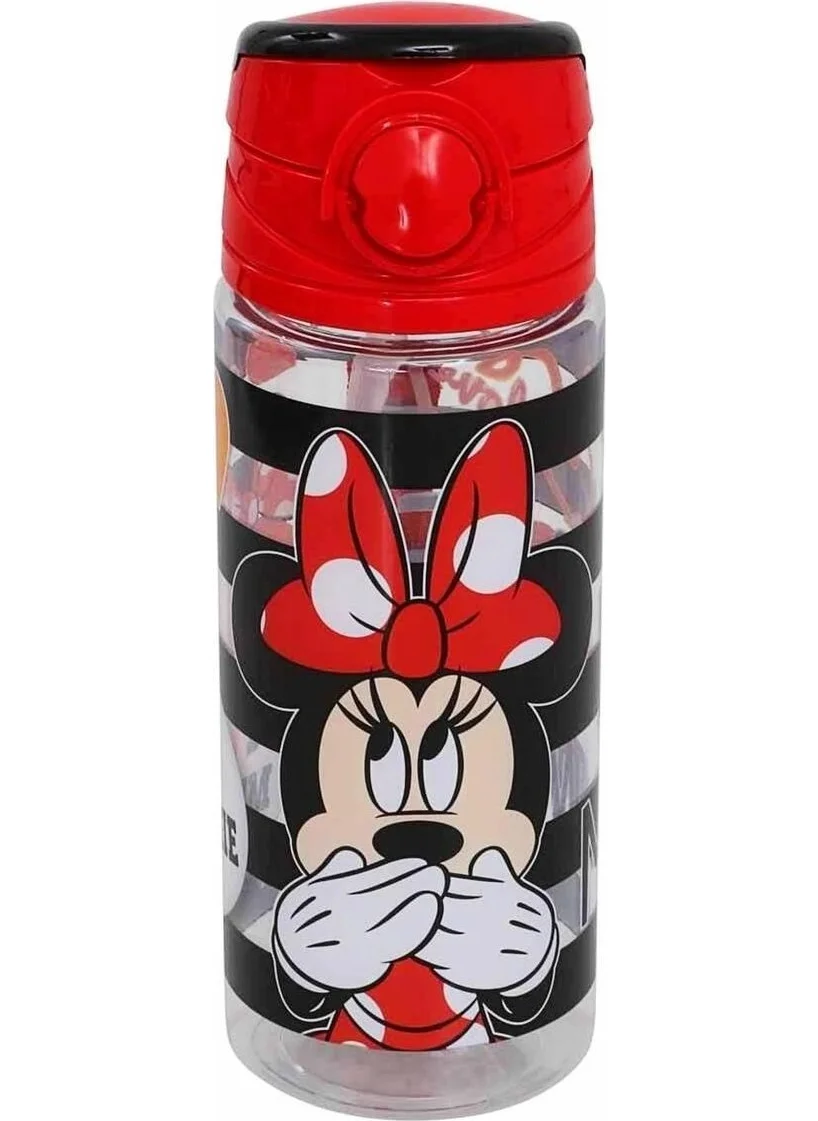 Minnie Mouse Minnie Licensed Plastic Bottle with Straw 500 ml Red and Lunch Box