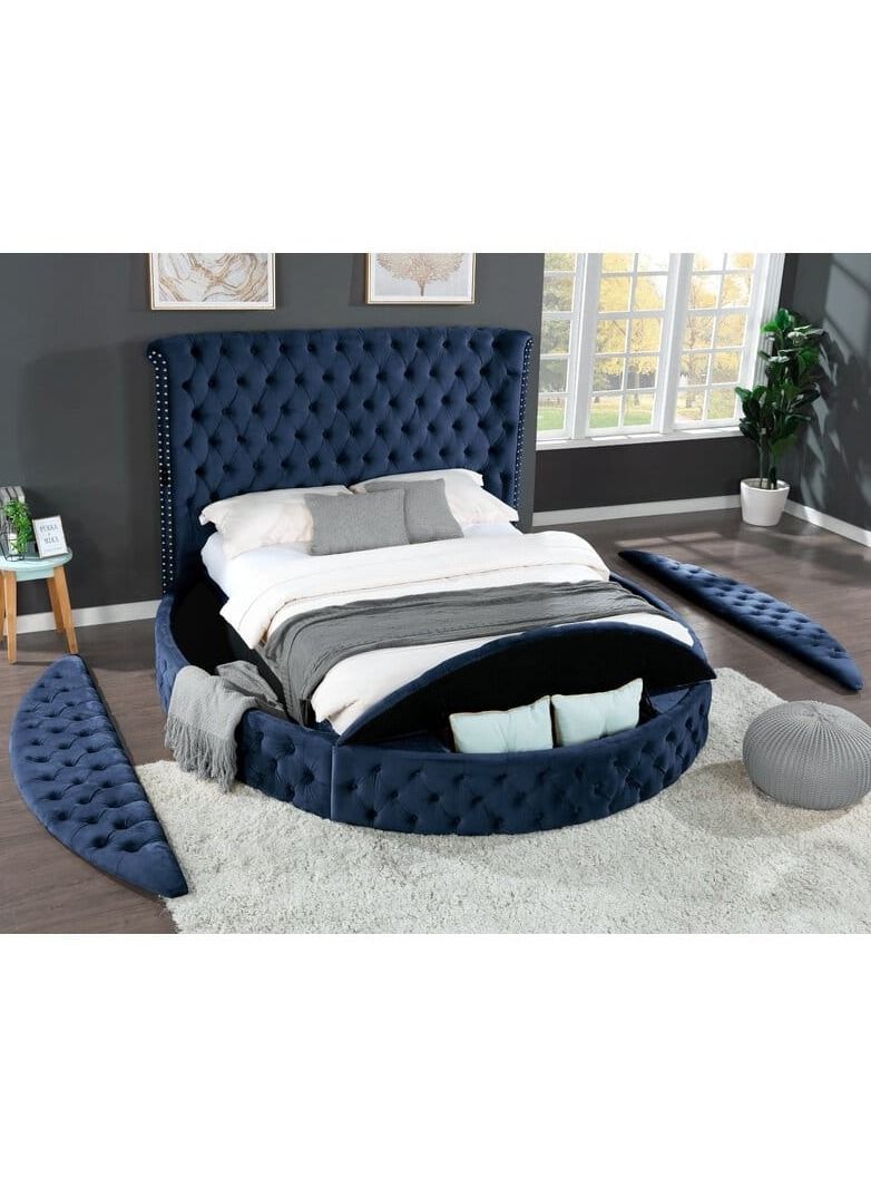 R2R FURNITURE Luisa Circular Upholstery Queen Size Bed 160 x 200 with 3 storages by R2R Furniture  - Image 1