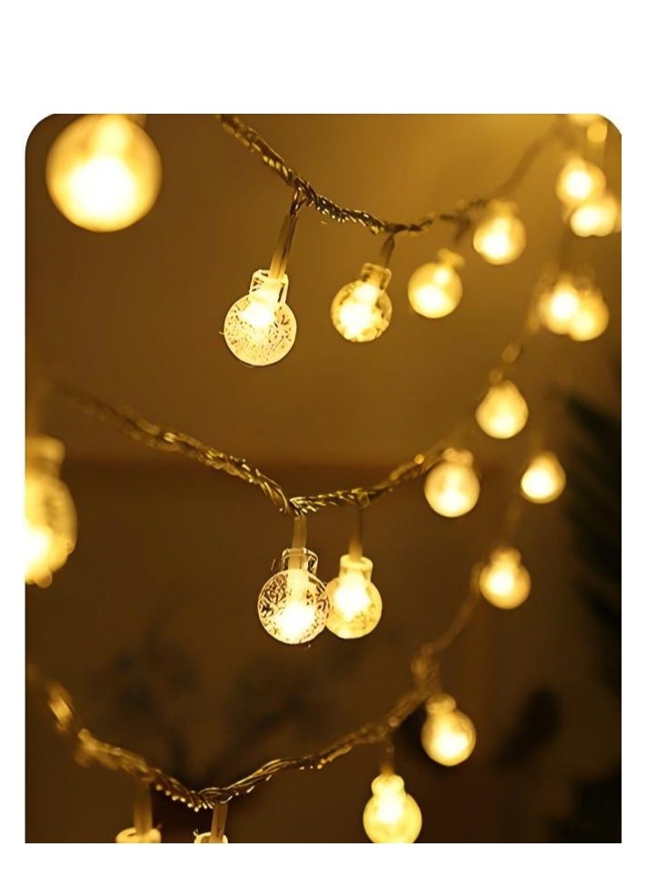 Oasis Casa 3M 20 LED Warm White Bubble Globe String Lights – Battery Operated (2xAA), Steady On, 2.3CM Big Crystal Balls for Bedroom, Party, Wedding, Holiday Decor (Indoor Use)  - Image 2