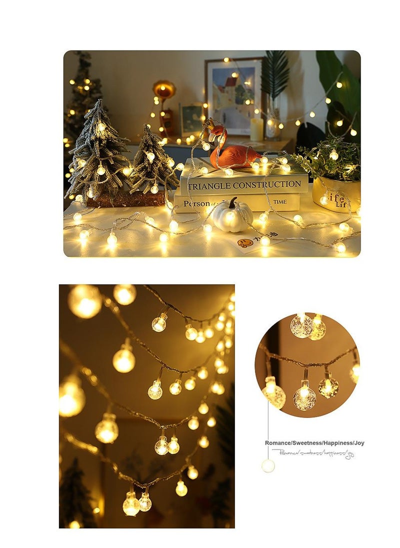 Oasis Casa 3M 20 LED Warm White Bubble Globe String Lights – Battery Operated (2xAA), Steady On, 2.3CM Big Crystal Balls for Bedroom, Party, Wedding, Holiday Decor (Indoor Use)  - Image 5