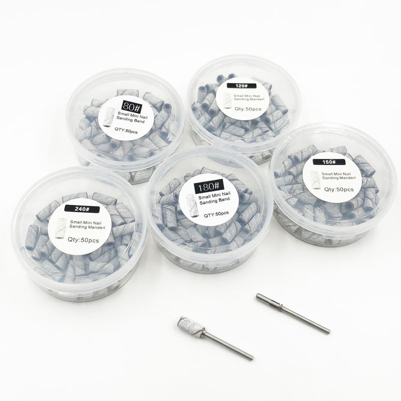 Round Box 50 Pieces Thickened Nail Polishing Small Sand Ring Mini Rotating Shaft Replacement Sand Ring Dead Skin Removing Nail Zebra White New - Image 2