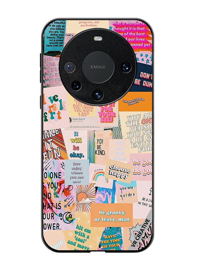 VR CREATIVE Protective Case Cover For Huawei Mate 60 Pro Plus Multiple Quotes Design Multicolour - Image 1