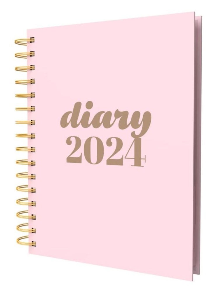 Collins - Collins Scandi 2024 Diary A5 Week to View Journal - Recycled Paper Lifestyle Planner and Organiser for Office, Work, Personal and Home - Weekly - Pink - E-PW53.50-24 - Image 1