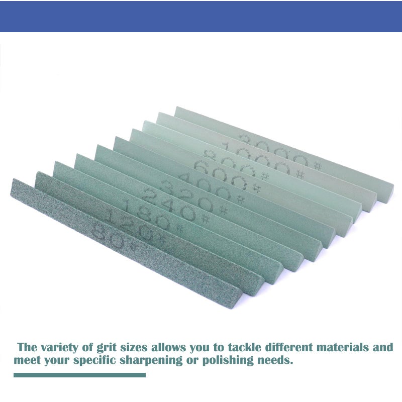 Lwcusnj 10Pcs Triangular Sharpening Stone Sticks Set  5.92Inch Green Silicon Carbide Oil Stones  Grit Sizes 80#-3000# For Models  Metal  & Knife Cutting Tools - Image 3