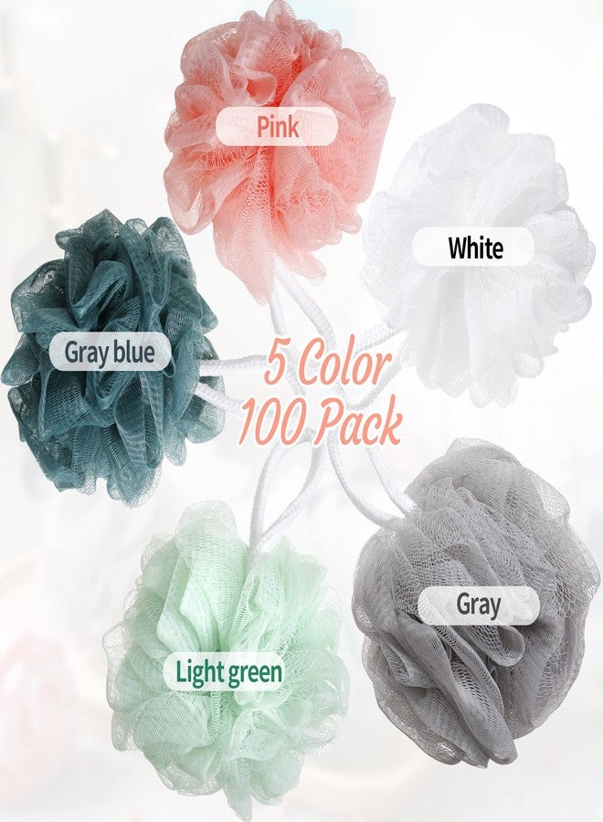 Raiten 100 Pieces Bath Sponge Shower Loofahs Bulk 30g Soft Net Body Scrubber Sponge Ball Exfoliating Body Shower Pouf Bath Scrunchies for Men and Women (Regular Color) - Image 2