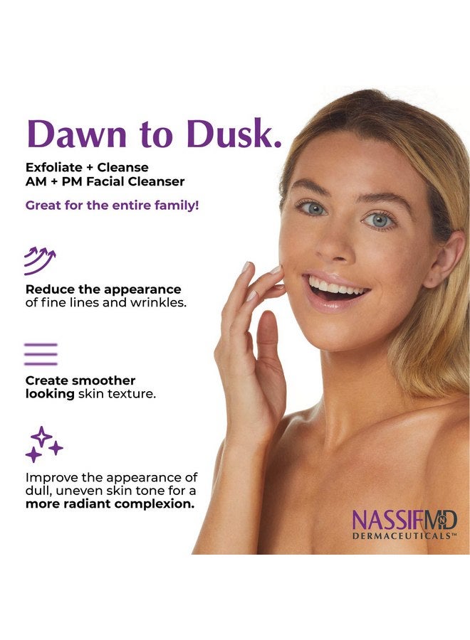 ناصيف أم دي منظف الوجه الرغوي من NassifMD Dawn to Dusk، غسول نباتي للوجه للنساء، منظف زيتي للوجه، منظف لطيف للوجه، كريم منظف، غسول طبيعي للوجه للبشرة الجافة، غسول مرطب للوجه - Image 2