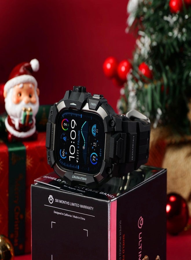 ULTIMAL Rugged Case with Band for Apple Watch 49mm,Compatible with Apple Watch Ultra 3/2/1, Military Grade Shockproof Bumper Cover for iWatch Tactical Band Men (49mm,Black) - Image 2