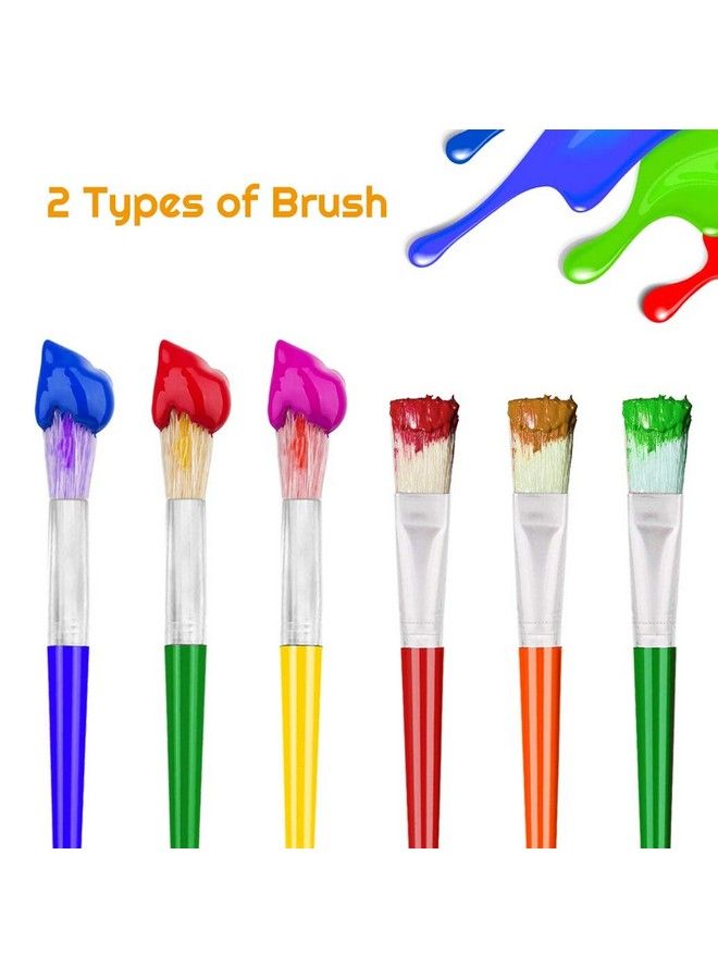 anezus 10Pcs Paint Brushes For Kids Anezus Kids Paint Brushes Toddler Large Chubby Paint Brushes Round And Flat Preschool Paint Brushes For Washable Paint Acrylic Paint - Image 5