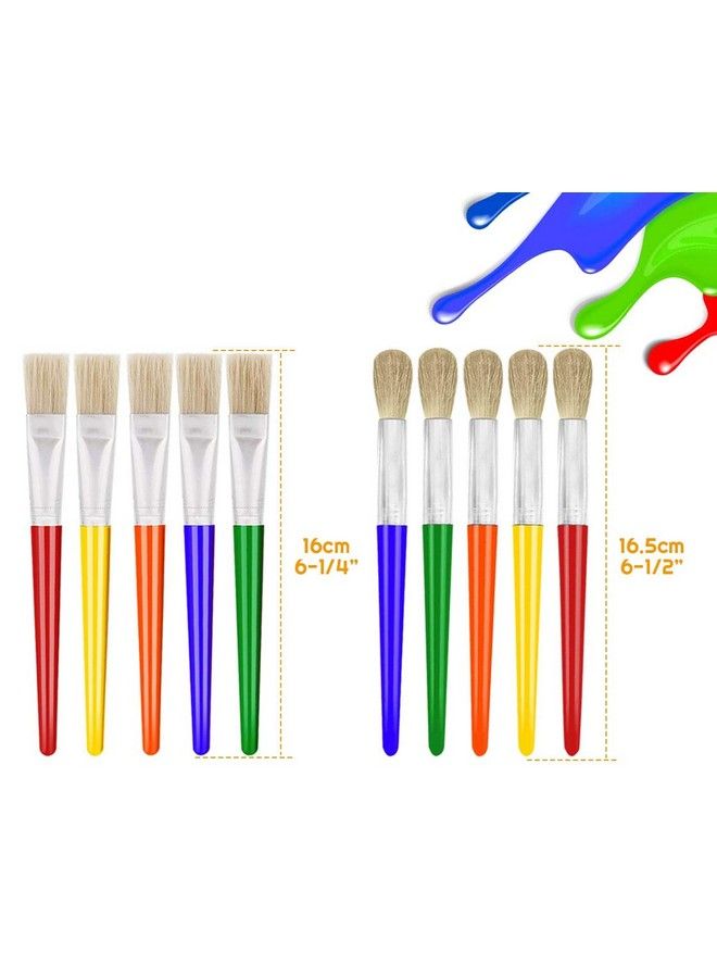 anezus 10Pcs Paint Brushes For Kids Anezus Kids Paint Brushes Toddler Large Chubby Paint Brushes Round And Flat Preschool Paint Brushes For Washable Paint Acrylic Paint - Image 4
