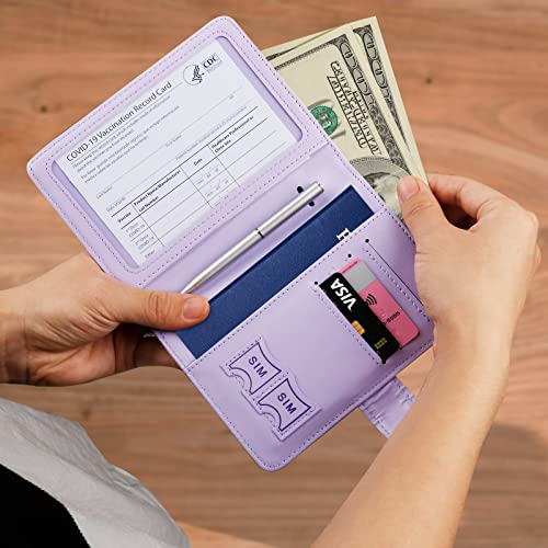 TIGARI Passport Holder for Travel Women Men, PU Leather Waterproof RFID Wallet Cover Case Sleeve, Valentines Day Gifts, Vacation Plane Cruise Travel Document Organizer Essentials - Image 2