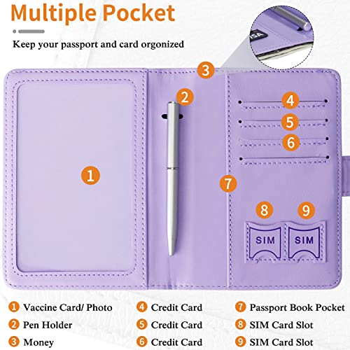 TIGARI Passport Holder for Travel Women Men, PU Leather Waterproof RFID Wallet Cover Case Sleeve, Valentines Day Gifts, Vacation Plane Cruise Travel Document Organizer Essentials - Image 3