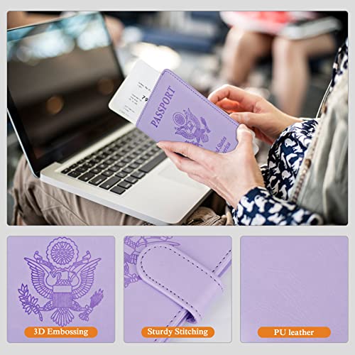 TIGARI Passport Holder for Travel Women Men, PU Leather Waterproof RFID Wallet Cover Case Sleeve, Valentines Day Gifts, Vacation Plane Cruise Travel Document Organizer Essentials - Image 4