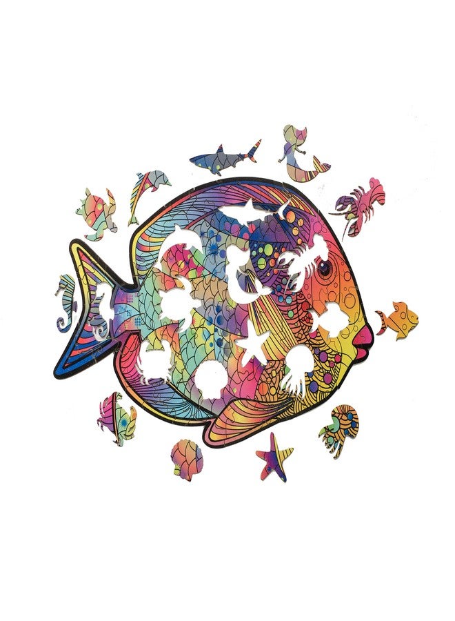 91Knots | Rainbow Fish 84 Pieces Wooden Jigsaw Puzzle for Kids 6+ | Fun Animal Brain Teaser | Supports Early Learning, Cognitive Development, Fine Motor Skills, Spatial Intelligence, Memory & Focus - Image 4