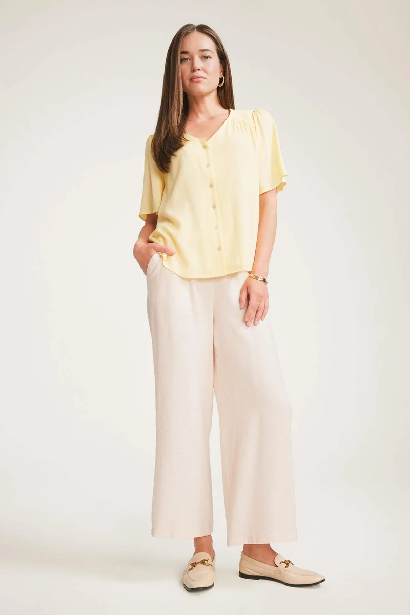 ديفاكتو Straight Fit Wide Leg Trousers