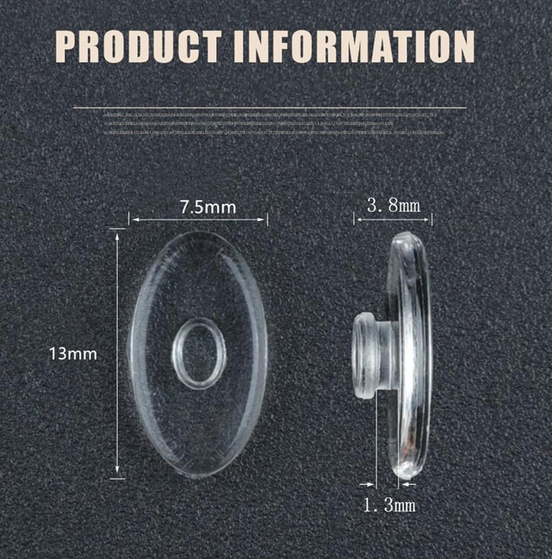 Sugra Eyeglasses Nose Pads,5 Pairs Push-in Glasses Nosepads,13mm Soft Silicone Nose Pieces/Nose Guards Replacement for Silhouette Frame/Marchon Air Frames/Rimless Eyewear Frame - Image 3