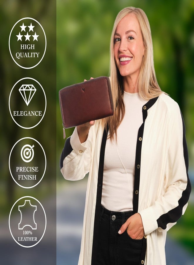 Lavalen Leather RFID Wallet Women – Modern RFID Womens Wallet- Big Multiple Compartments – Credit Card Holder – Handcrafted Genuine Leather -Carteras de Mujer Piel. - Image 2