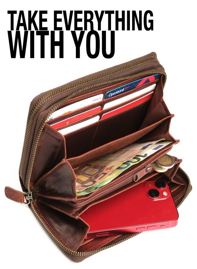 Lavalen Leather RFID Wallet Women – Modern RFID Womens Wallet- Big Multiple Compartments – Credit Card Holder – Handcrafted Genuine Leather -Carteras de Mujer Piel. - Image 3