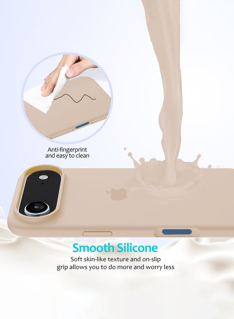 Wtech Apple iPhone Air 5G 2025 Luxury Premium Quality Liquid Silicone Case Cover (MCRPSN) - Desert Sand - Image 4