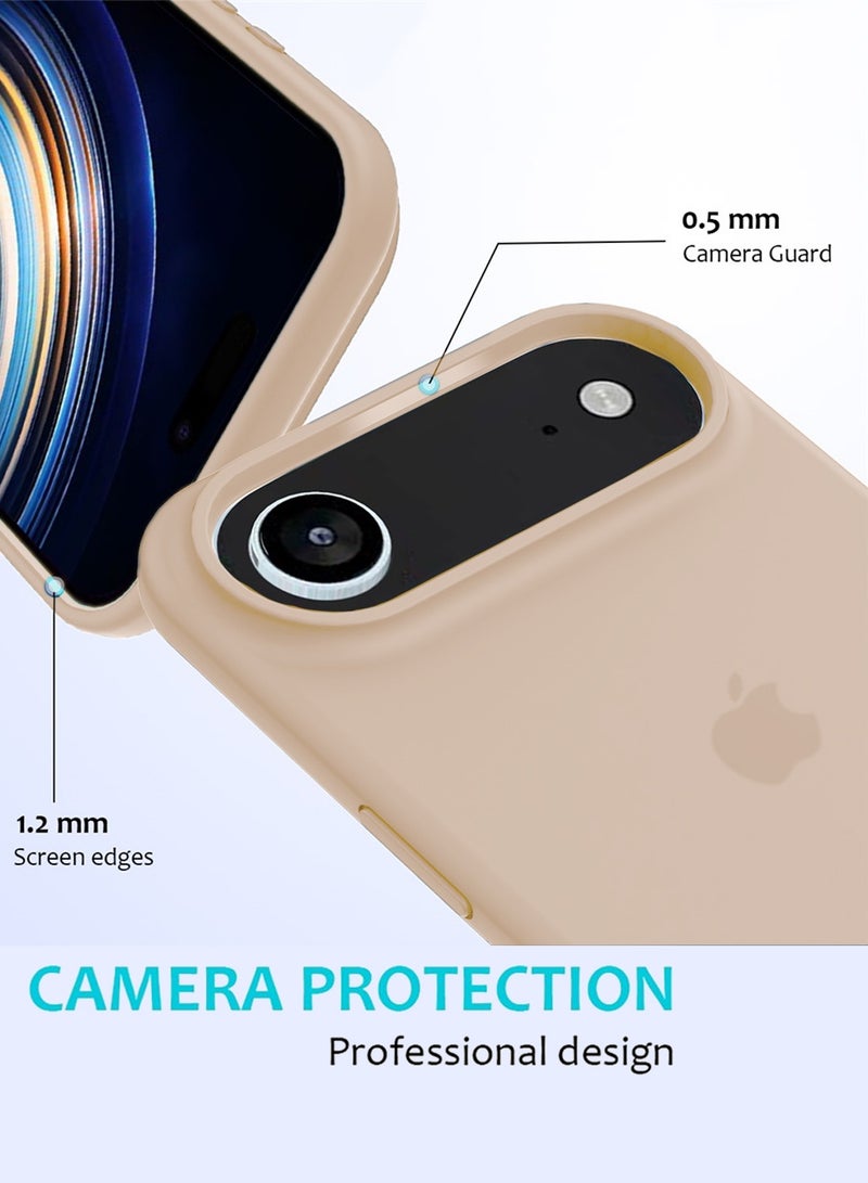 Wtech Apple iPhone Air 5G 2025 Luxury Premium Quality Liquid Silicone Case Cover (MCRPSN) - Desert Sand - Image 3