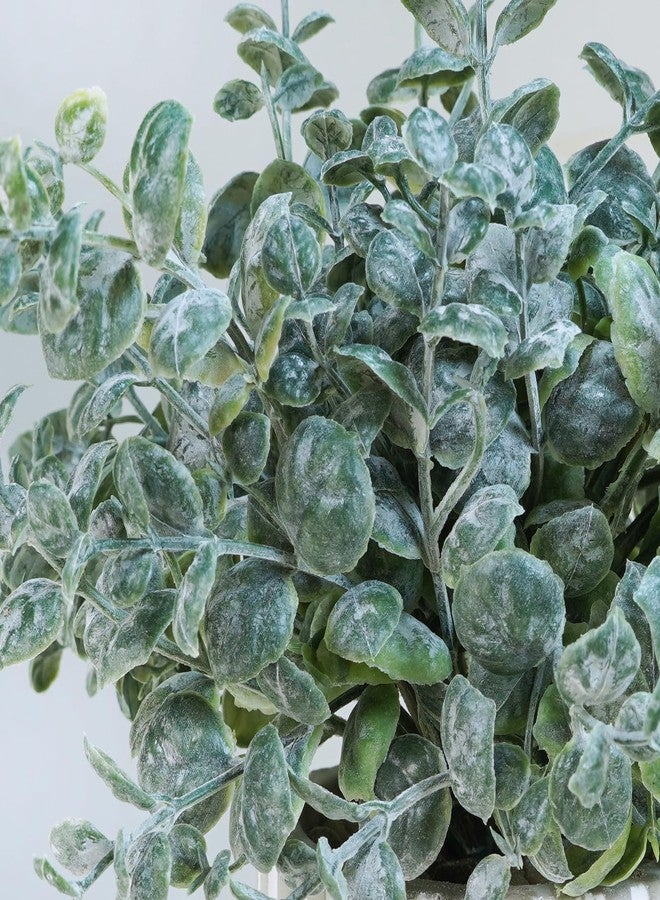Winlyn 3 Pcs Artificial Eucalyptus Boxwood Plants in Grey Textured Cylinder Concrete Planter Pots Small Potted Plants Faux Greenery Decorations for Modern Farmhouse Home Office Bookshelf Tabletop - Image 3