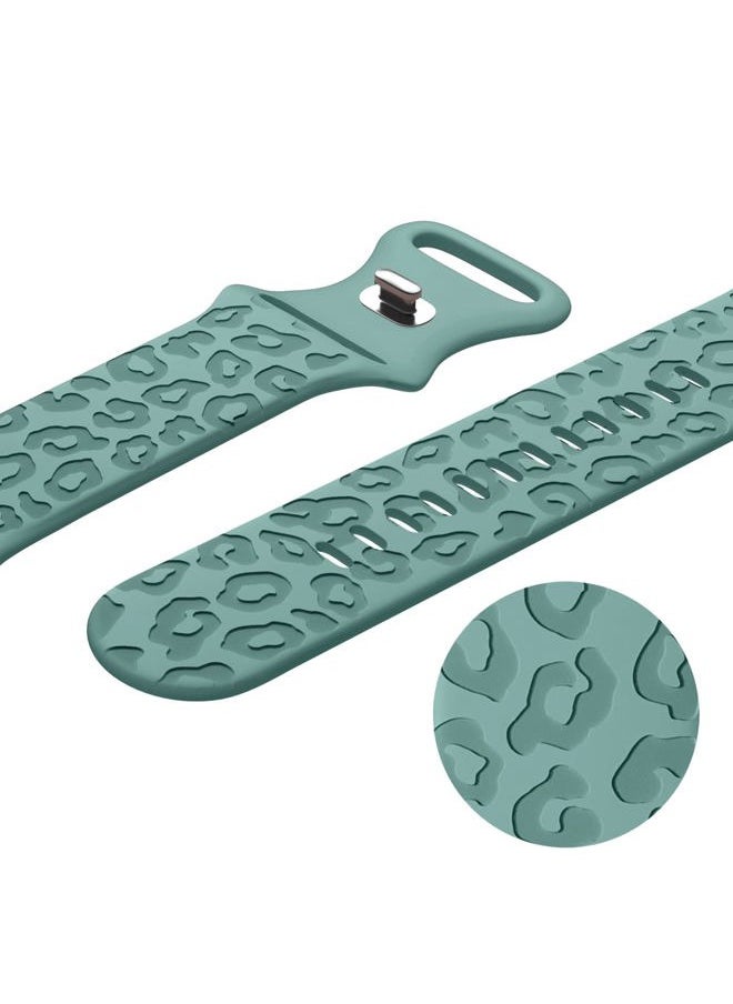 IKANFI - 2Pack Leopard Engraved Bands Compatible with Apple Watch Band 49mm 46mm 45mm 44mm 42mm Women, Silicone Cheetah Sport Strap for iWatch Series SE 10 9 8 7 6 5 4 3 2 1,Ultra-WTCS42 - Image 1