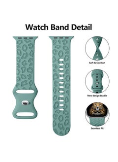 IKANFI 2Pack Leopard Engraved Bands Compatible with Apple Watch Band 49mm 46mm 45mm 44mm 42mm Women, Silicone Cheetah Sport Strap for iWatch Series SE 10 9 8 7 6 5 4 3 2 1,Ultra-WTCS42  - Image 4