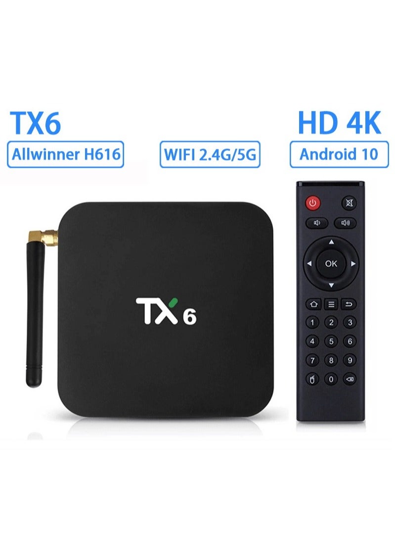 TX6 4K Smart TV Box Android TV Box with Quad core 2.4G/5G Dual Wifi  BT 4.1 - Image 1