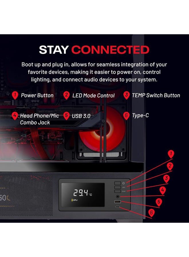 Skytech Gaming Azure 3 Plus Desktop PC, Intel Ultra 7 265K 3.9 GHz(5.4 GHz), NVIDIA RTX 5070 Ti 16GB, 2TB Gen4 NVMe SSD, 32GB DDR5 RAM 5200 RGB, 850W Gold ATX 3 PSU, 360mm ARGB AIO, Wi-Fi, Win 11 Black - Image 5
