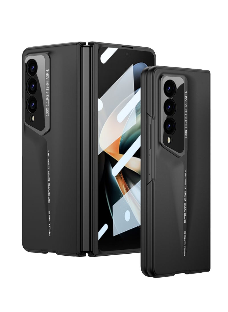 LEEKA Samsung Galaxy Z Fold 3 Ultra Slim Carbon Fiber Back Cover – Luxury Sport Car Design, Premium Fiber Camera Protection, Shockproof Anti-Scratch Case (Black)  - Image 1