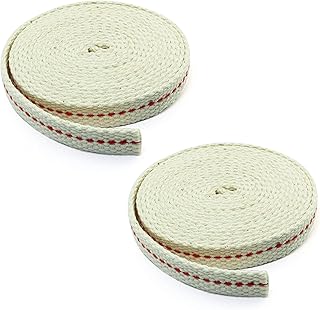 Tegg Cotton Lantern Wick 3/8" 13ft Flat Cotton Oil Lamp Wick with Red Stitch - Image 1