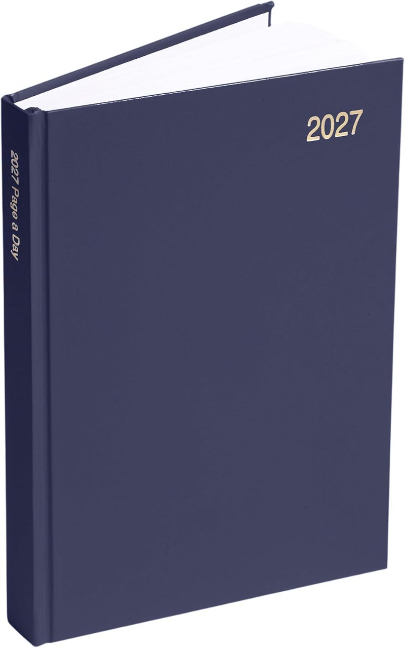 evelay 2027 Diary A4 A5 Page a Day - Hardback Planner Organiser Journal with 70gsm Paper & Ribbon Marker - Ideal for Work, School & Personal Planning (A4, Navy) - Image 3
