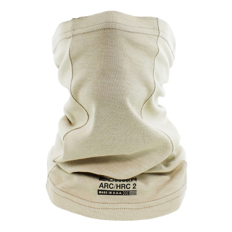 BENCHMARK FR Flame Resistant Face Mask Neck Gaiter - CAT2 (Plain, Beige) - Image 1