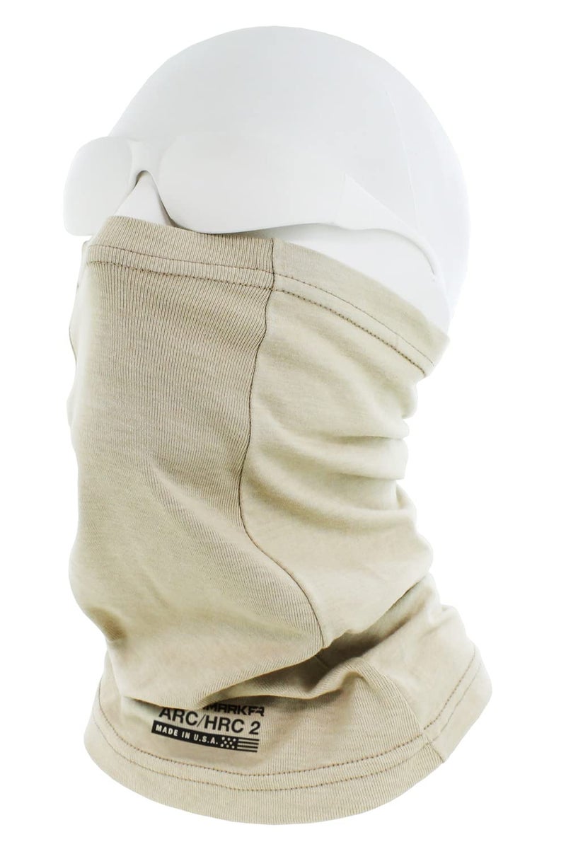 BENCHMARK FR Flame Resistant Face Mask Neck Gaiter - CAT2 (Plain, Beige) - Image 2