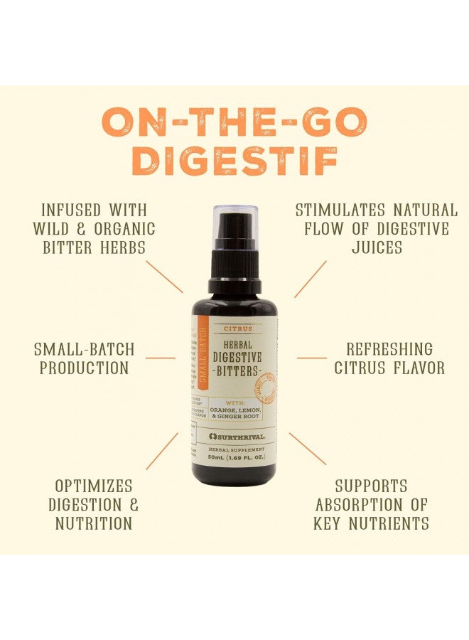 Surthrival: Herbal Digestive Bitters Spray for Digestion (1.69 fl oz / 50ml), 100% Vegan Blend of Organic & Wildcrafted Herbs & Roots