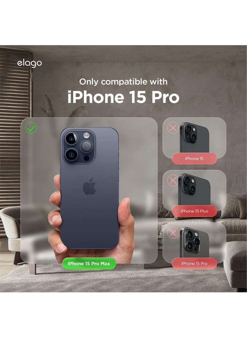 Elago Magnetic Leather for iPhone 15 Pro Max Case Cover Compatible with MagSafe, Vegan Leather, Shockproof, Water-Resistant - Jean Indigo - Image 2