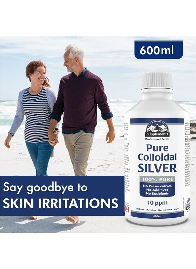 Summit Supplements Colloidal Silver 10ppm 600ml - Colloidal Silver Liquid Minerals Trace Minerals - Colloidal Copper Supplements - Silver Colloidal Minerals Liquid - Formulated & Made in Canada  - Image 2