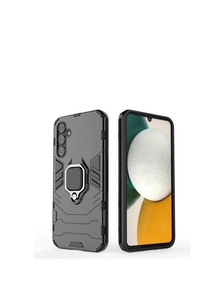 Compatible with Heavy Duty Hard Armor Case With Ring For Samsung Galaxy A34 5G - Black