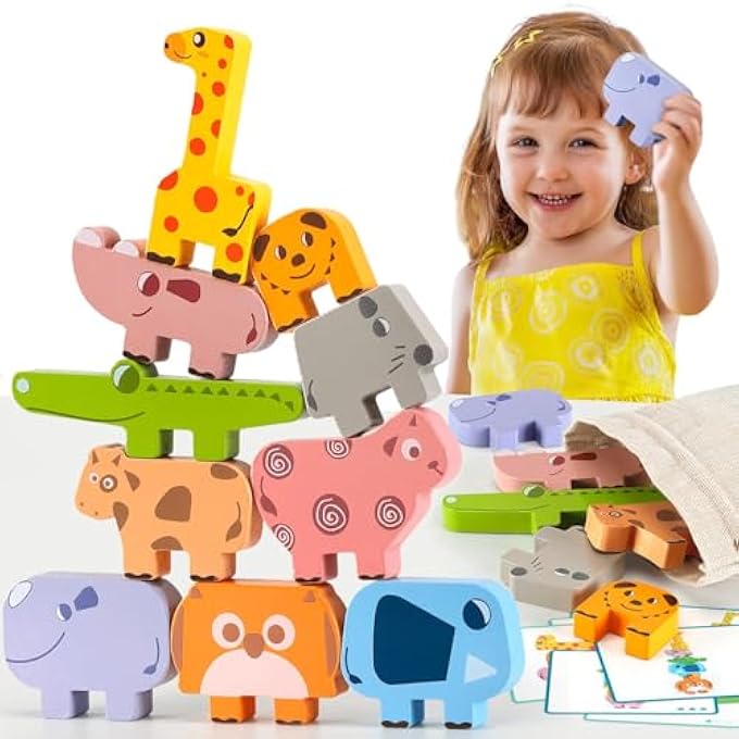 MONTESSORI TOYS FOR 1 2 3 4 YEAR OLD YEAR, WOODEN BLOCKS SORTING & STACKING TOYS GIFTS FOR 2-4 YEAR OLD GIRL BOY TODDLERS, KIDS PRESCHOOL EDUCATIONAL TOYS FINE MOTOR SKILLS LEARNING GAMES PUZZLES TOY - Image 1