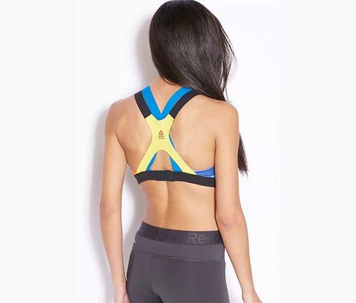 Reebok Women Elasticated Bust Band Crossfit Bra, Blue and Yellow and Red and Black Combo - Image 2