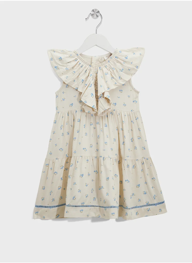 ريبلز مع نمشي Girls Floral Print Dress