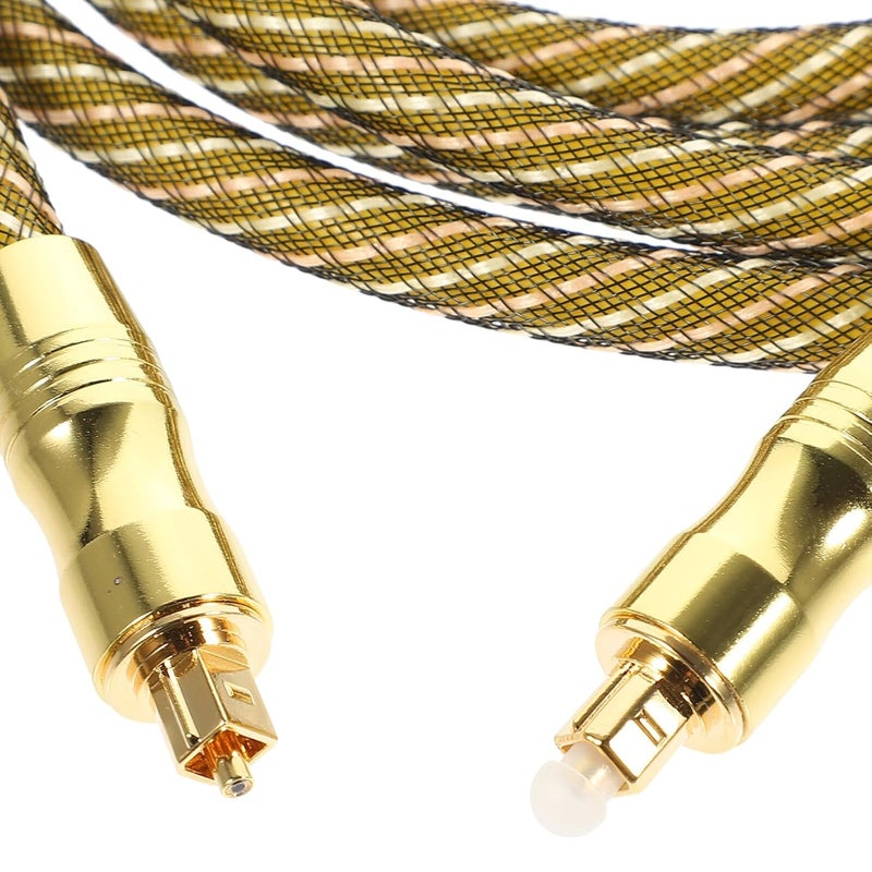 كابل صوتي بصري مطلي بالذهب، رأس مربع، ذكر إلى ذكر، للتلفزيون، شريط الصوت، المسرح المنزلي - Image 3