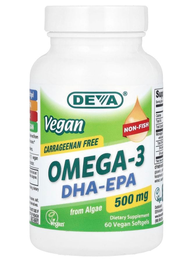 Deva Vegan Omega-3 DHA-EPA 500 mg 60 Vegan Softgels