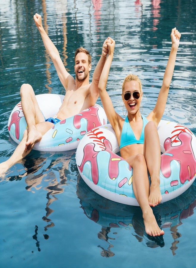 Vertintong 2 Pcs Ice Cream Drip Baseball Themed Pool Float Beach Bridal Shower Supplies 42.5 Inch Summer Ice-Cream Baseball Party Pool Toys for Adult Swimming Party Decorations - Image 4