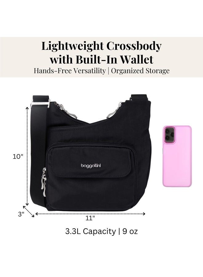 Baggallini Criss Cross Travel Crossbody Bag, Black, One Size - Image 1