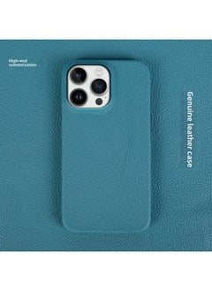 For Iphone 15 Mobile Phone Case 12 Genuine Leather 14 Half Pack 13 Protective Case For Xiaomi Samsung For Huawei Mobile Phone Protective Case 16-Color:Peacock Blue-Applicable Model:For Iphone12 Mini