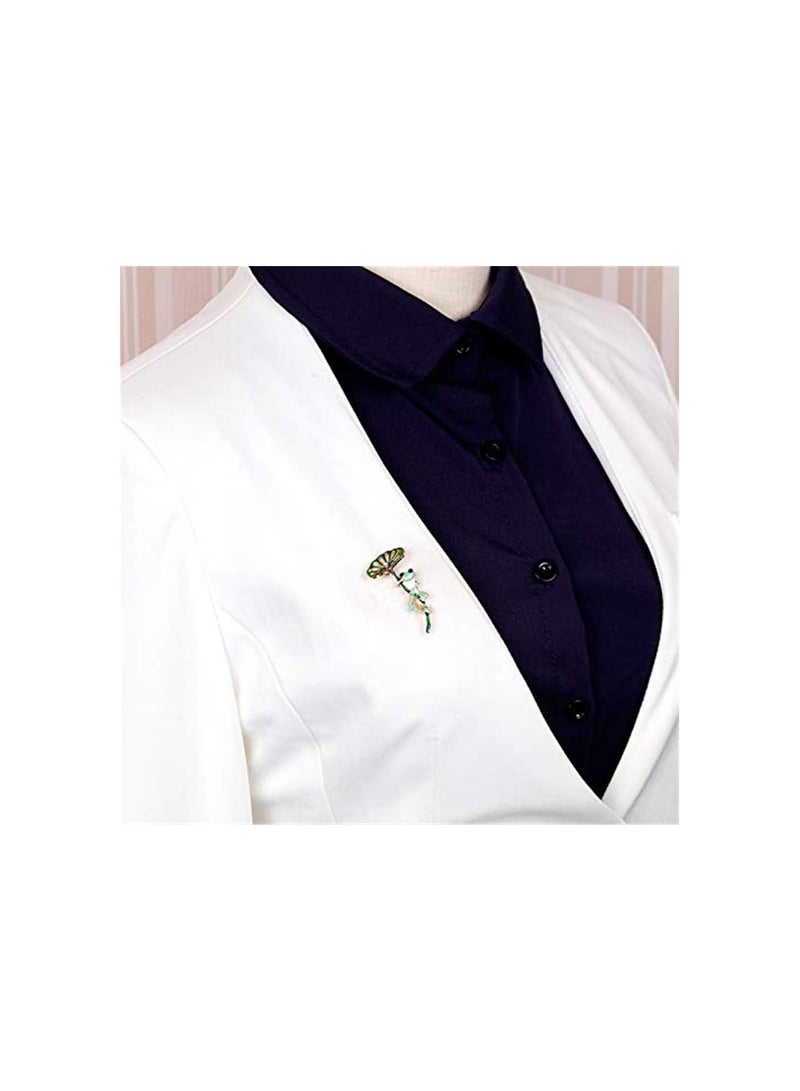 GGOOT Personalized Lotus Leaf Frog Brooch Shawl Buckle Pin Clothing Accessories Fashion Jewelry Gift Boutonniere Unisex Grren Stylish and Popular - Image 2
