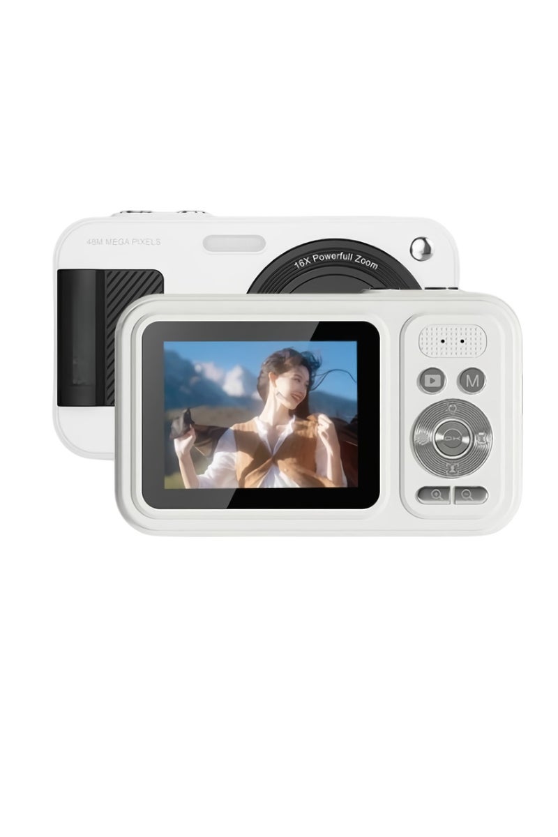 كاميرا رقمية للأطفال، كاميرا صغيرة عالية الدقة 48 متر، كاميرا صغيرة الحجم وخفيفة الوزن للأطفال، كاميرا رياضية متعددة الوظائف للأطفال والكبار، (قطعة واحدة، أبيض) - Image 1