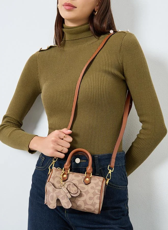 Take Two Take Two Women Brown Bowling Bag with Charm