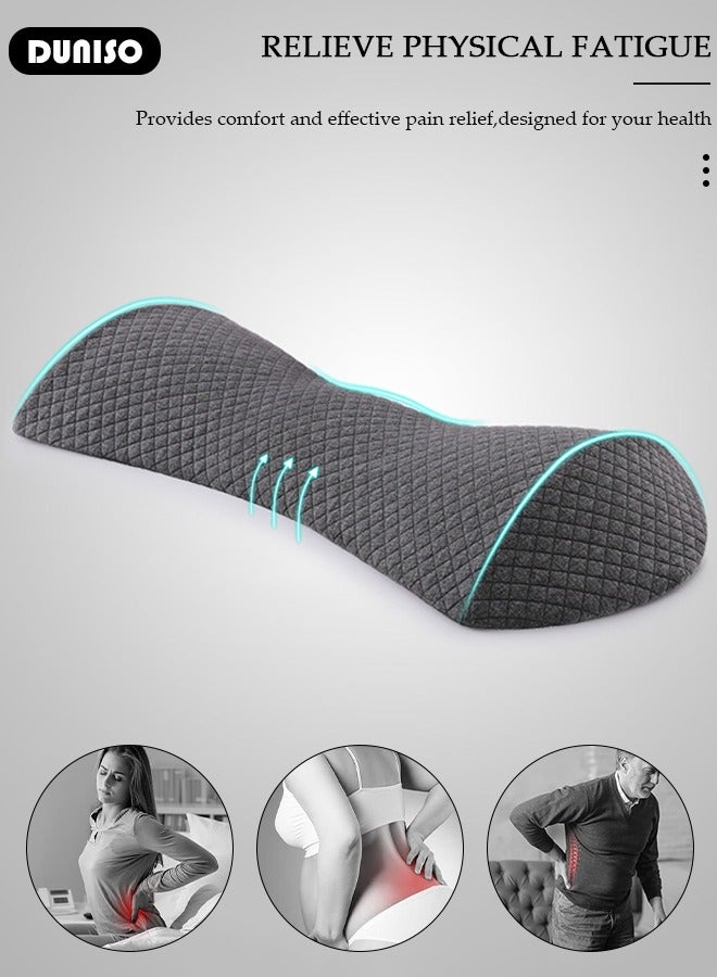 DUNISO وسادة دعم القطن القطني للنوم وسادة من الذاكرة لتخفيف آلام الظهر للذين ينامون على الجانب والظهر والبطن وسادة مثلثية الشكل للراحة في السرير - Image 2